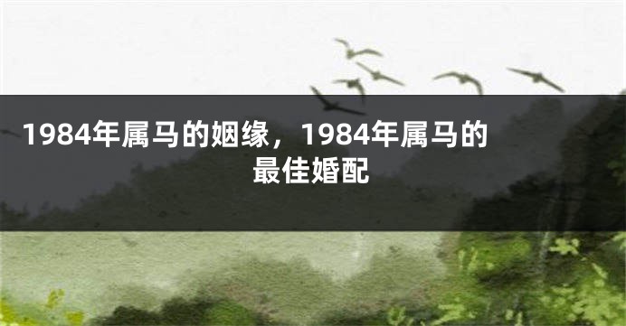 1984年属马的姻缘，1984年属马的最佳婚配