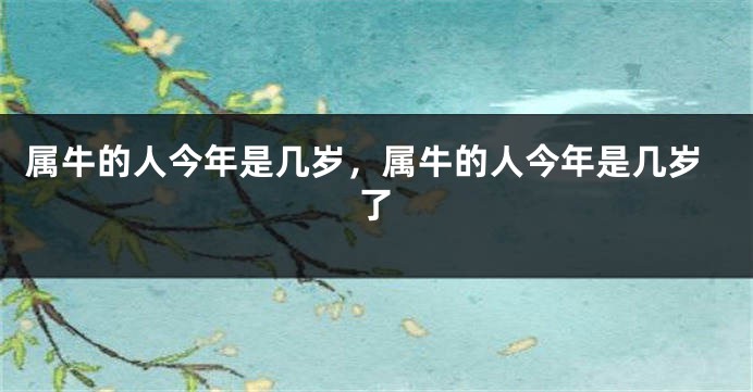 属牛的人今年是几岁，属牛的人今年是几岁了