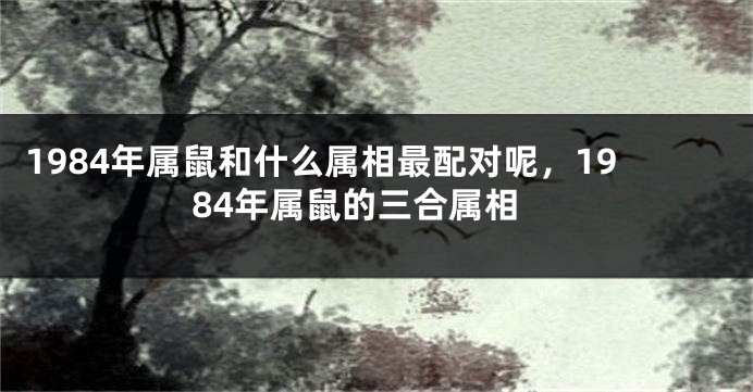 1984年属鼠和什么属相最配对呢，1984年属鼠的三合属相