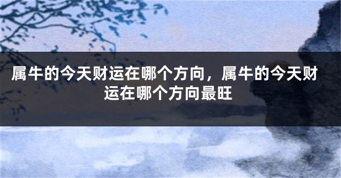 属牛的今天财运在哪个方向，属牛的今天财运在哪个方向最旺