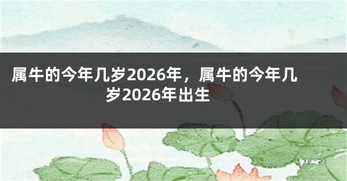 属牛的今年几岁2026年，属牛的今年几岁2026年出生
