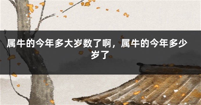 属牛的今年多大岁数了啊，属牛的今年多少岁了