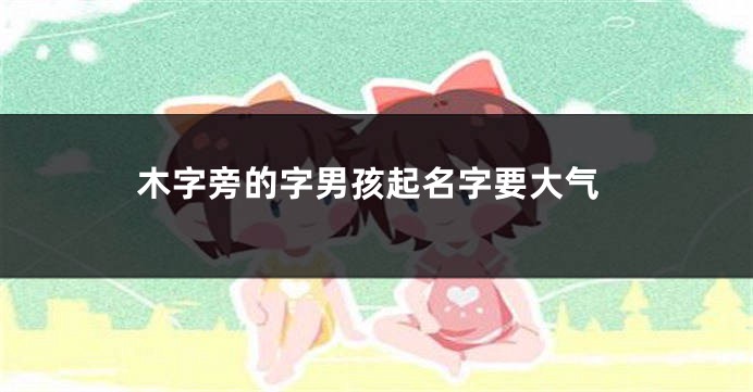 木字旁的字男孩起名字要大气