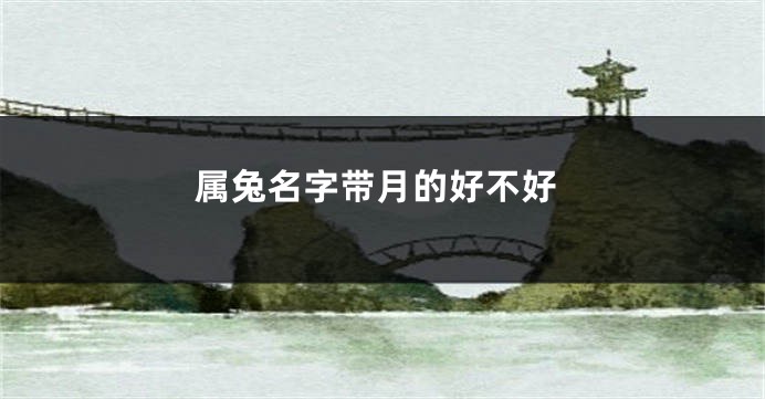 属兔名字带月的好不好