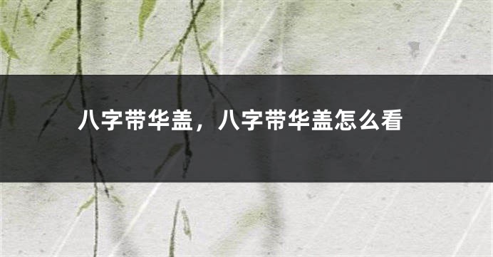 八字带华盖,八字带华盖怎么看