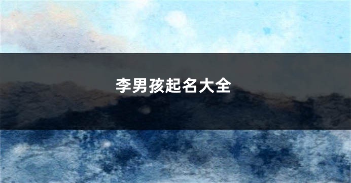 李男孩起名大全