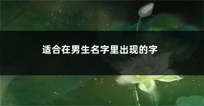适合在男生名字里出现的字