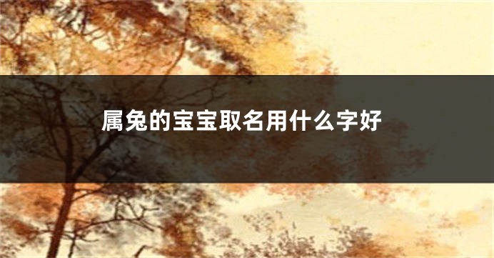 属兔的宝宝取名用什么字好