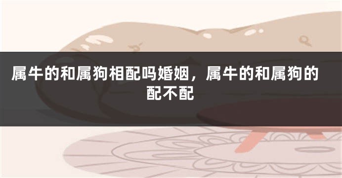 属牛的和属狗相配吗婚姻，属牛的和属狗的配不配