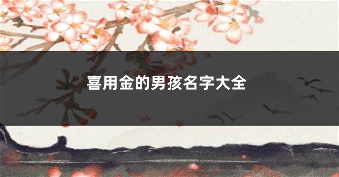 喜用金的男孩名字大全