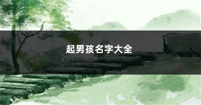 起男孩名字大全