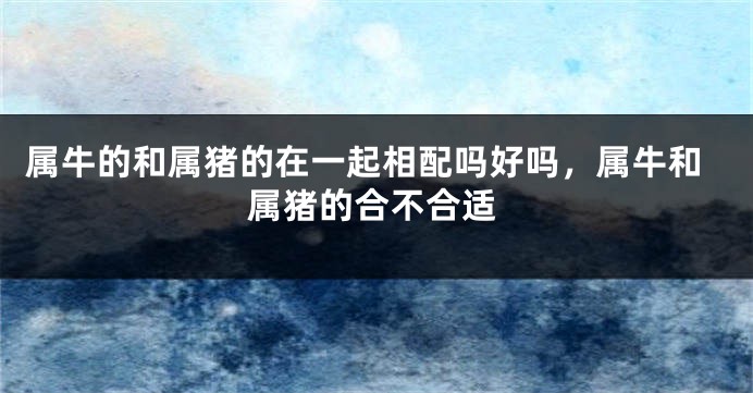 属牛的和属猪的在一起相配吗好吗，属牛和属猪的合不合适