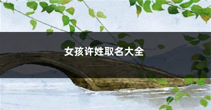女孩许姓取名大全