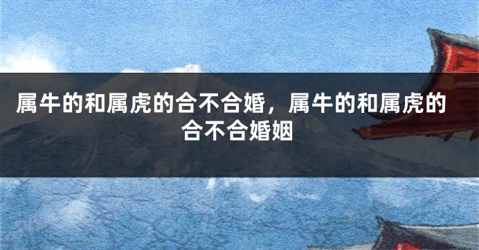 属牛的和属虎的合不合婚，属牛的和属虎的合不合婚姻