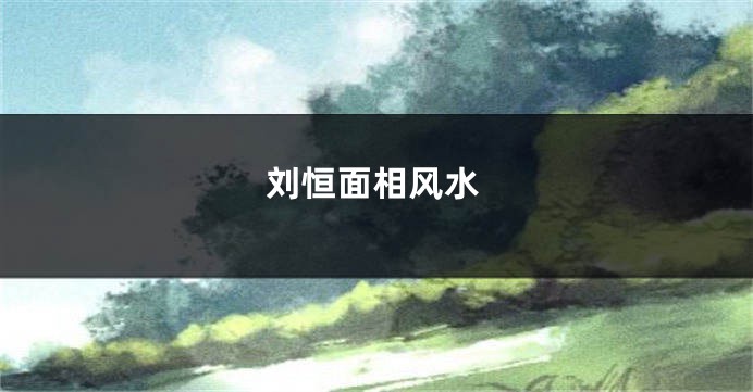 刘恒面相风水