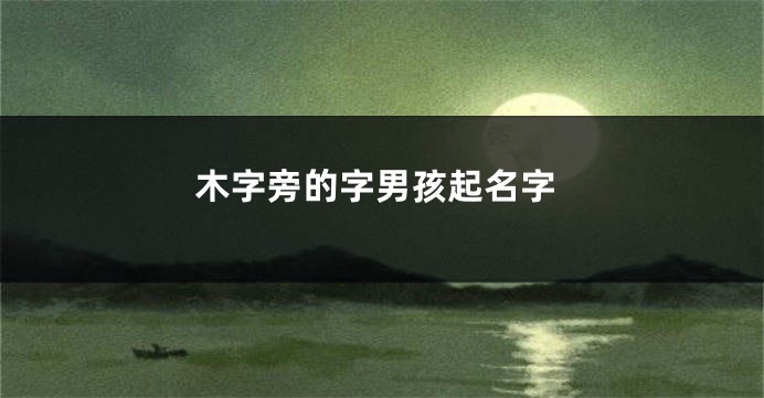 木字旁的字男孩起名字