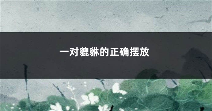 一对貔貅的正确摆放