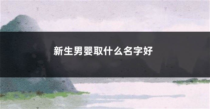 新生男婴取什么名字好