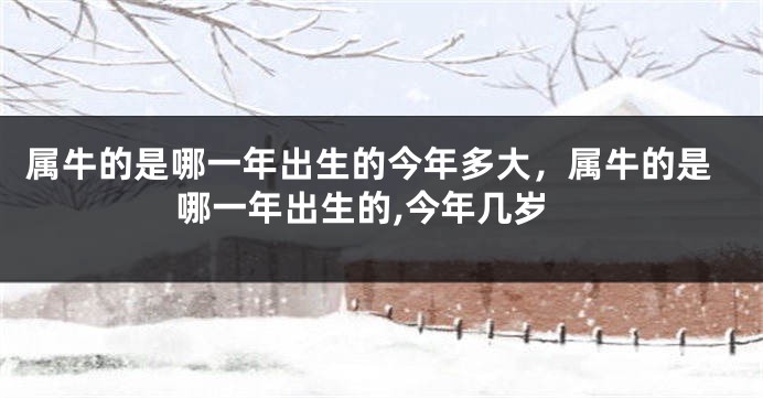 属牛的是哪一年出生的今年多大，属牛的是哪一年出生的,今年几岁