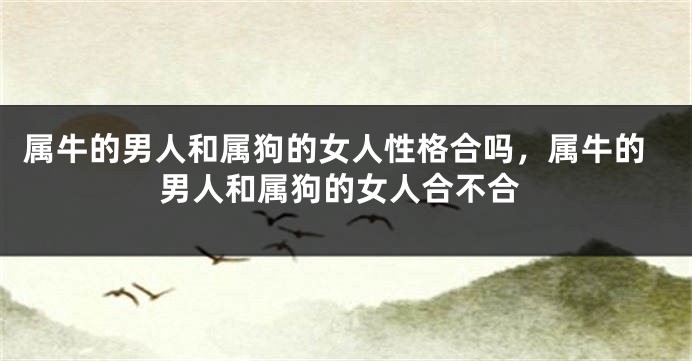 属牛的男人和属狗的女人性格合吗，属牛的男人和属狗的女人合不合
