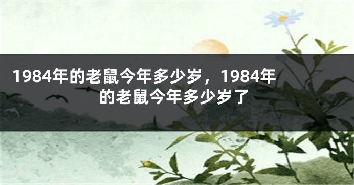 1984年的老鼠今年多少岁，1984年的老鼠今年多少岁了