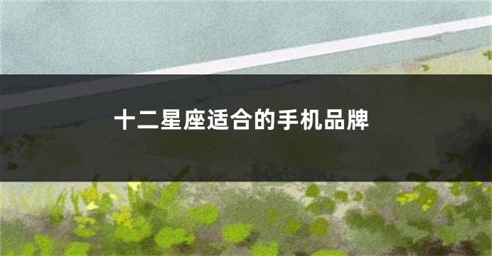 十二星座适合的手机品牌