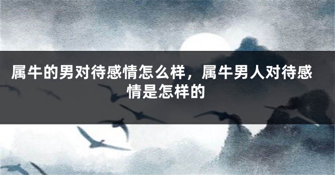 属牛的男对待感情怎么样，属牛男人对待感情是怎样的