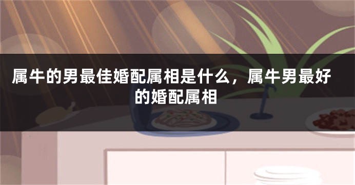 属牛的男最佳婚配属相是什么，属牛男最好的婚配属相