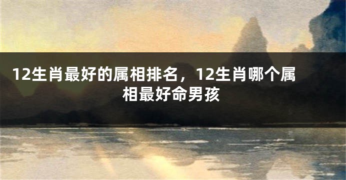 12生肖最好的属相排名，12生肖哪个属相最好命男孩