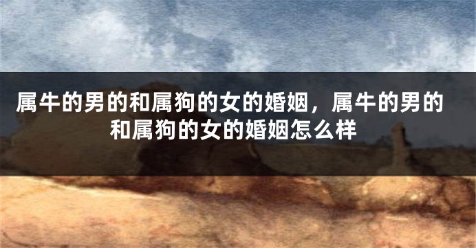 属牛的男的和属狗的女的婚姻，属牛的男的和属狗的女的婚姻怎么样