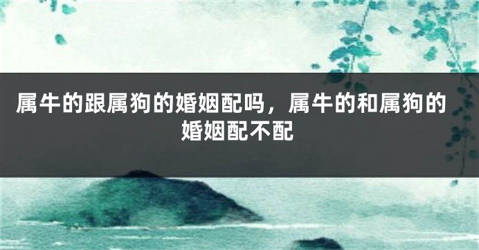 属牛的跟属狗的婚姻配吗，属牛的和属狗的婚姻配不配