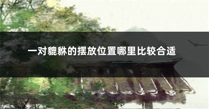 一对貔貅的摆放位置哪里比较合适