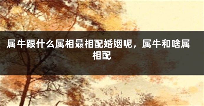属牛跟什么属相最相配婚姻呢，属牛和啥属相配