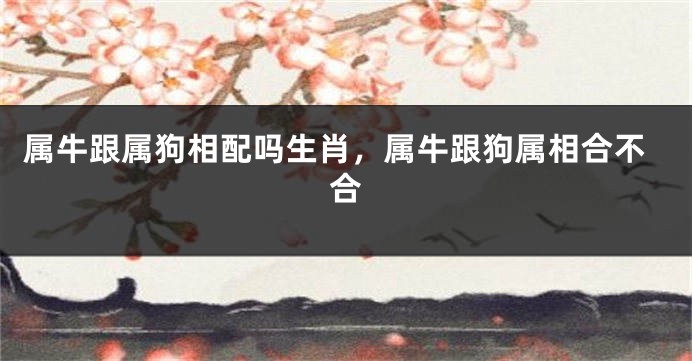 属牛跟属狗相配吗生肖，属牛跟狗属相合不合