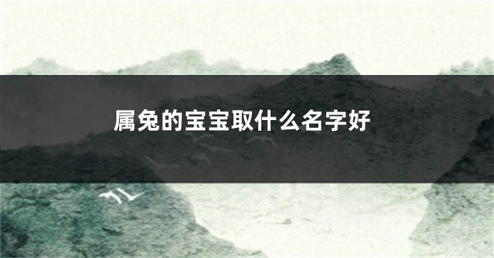 属兔的宝宝取什么名字好