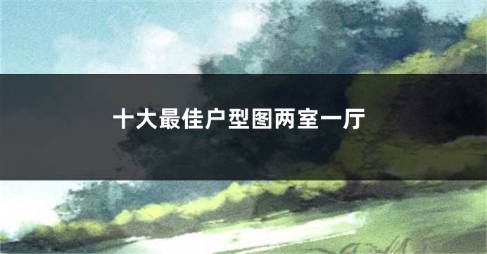 十大最佳户型图两室一厅