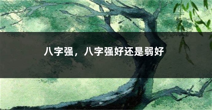 八字强，八字强好还是弱好