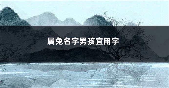 属兔名字男孩宜用字