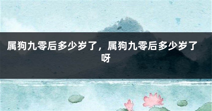 属狗九零后多少岁了，属狗九零后多少岁了呀