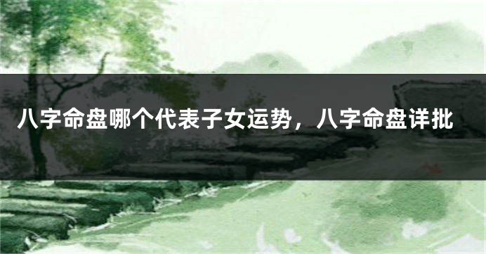 八字命盘哪个代表子女运势，八字命盘详批