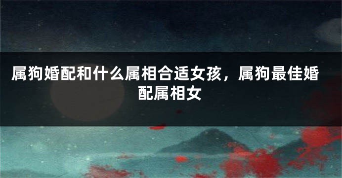 属狗婚配和什么属相合适女孩，属狗最佳婚配属相女