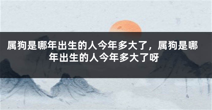 属狗是哪年出生的人今年多大了，属狗是哪年出生的人今年多大了呀