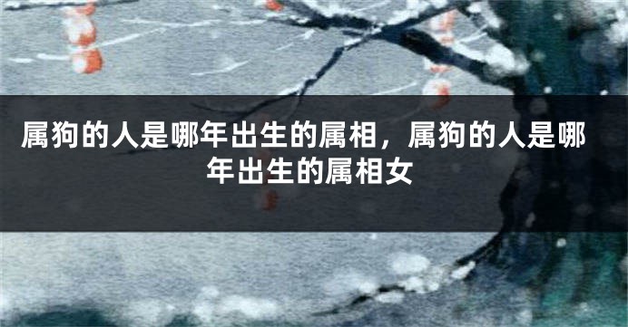 属狗的人是哪年出生的属相，属狗的人是哪年出生的属相女