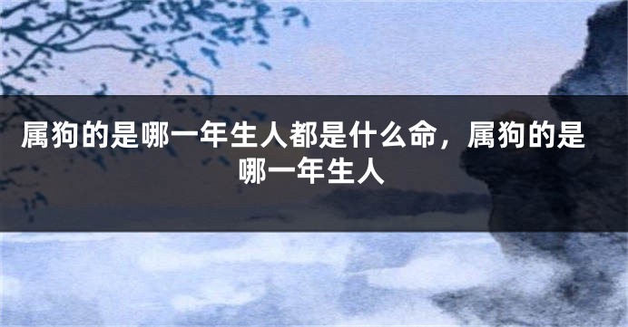 属狗的是哪一年生人都是什么命，属狗的是哪一年生人