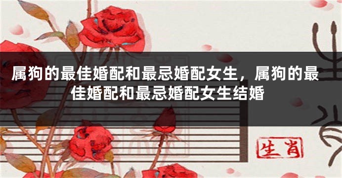 属狗的最佳婚配和最忌婚配女生,属狗的最佳婚配和最忌婚配女生结婚