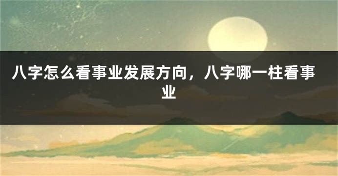 八字怎么看事业发展方向，八字哪一柱看事业