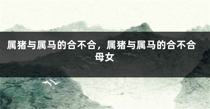 属猪与属马的合不合，属猪与属马的合不合母女