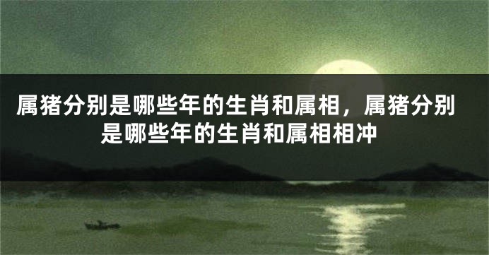 属猪分别是哪些年的生肖和属相，属猪分别是哪些年的生肖和属相相冲