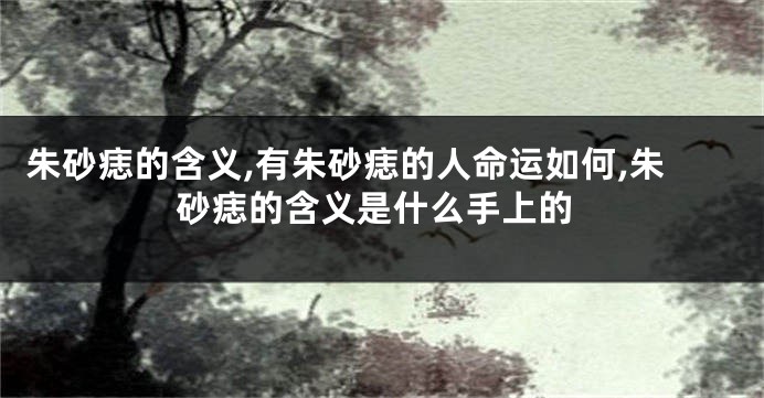 朱砂痣的含义,有朱砂痣的人命运如何,朱砂痣的含义是什么手上的