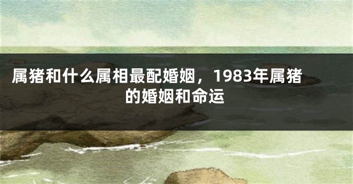 属猪和什么属相最配婚姻，1983年属猪的婚姻和命运